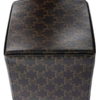 Celine Snap Box Darkbrown Tantriomphe Canvas Handbag — view 7