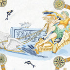Hermes Scarf Navy Green White 100% Twillsilk — view 3