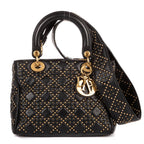 Dior lady Black Lambskin Leather Handbag