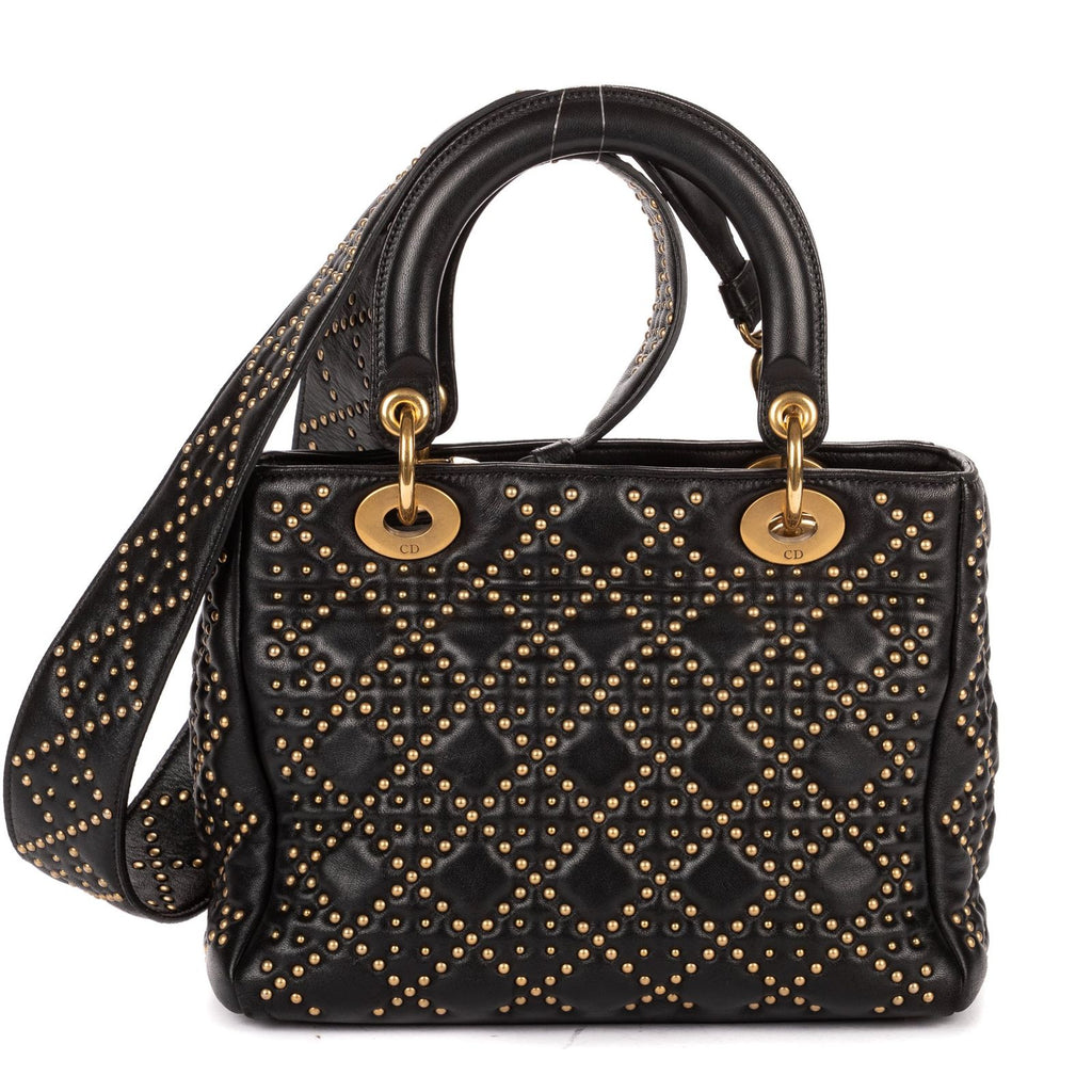 Dior lady Black Lambskin Leather Handbag — view 5
