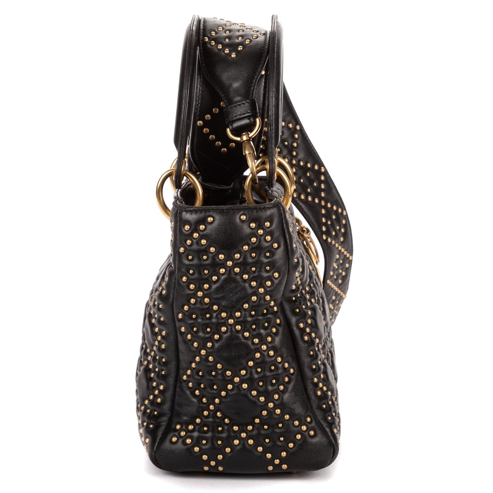 Dior lady Black Lambskin Leather Handbag — view 4
