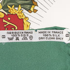 Hermes Scarf Green Beige 100% Twillsilk — view 5