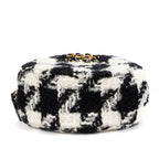 Chanel 19 Round Clutch Chain Shoulder Bag Black White Quilted Tweed — view 6