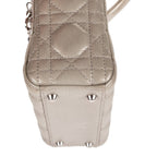 Dior Mini Lady Dior Gray Shiny Cannage Leathera Handbag — view 7