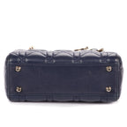 Dior Mini Lady Dior Navy Lambskin Leather Handbag — view 6