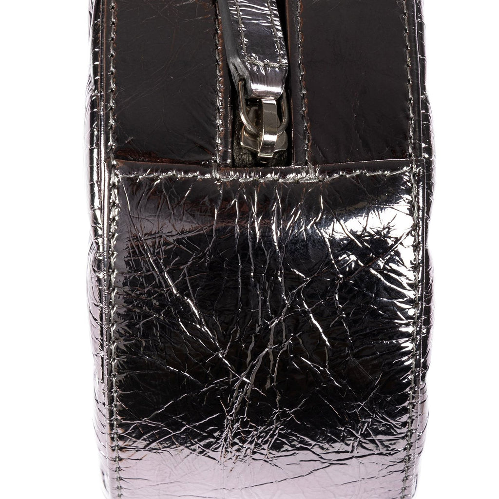 Chanel Round Bracelet Crossbodymetallic Greycrinkled Metallic Quilted Calfskin — view 7