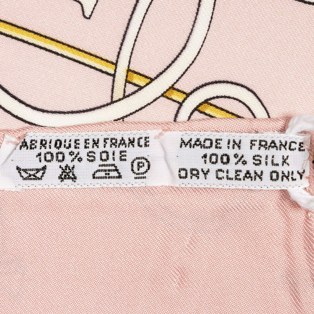 Hermes Scarf Pink Green 100% Twillsilk — view 5