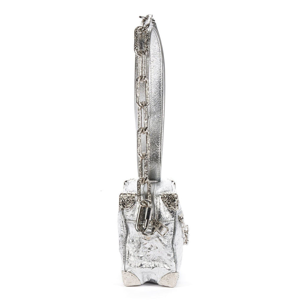 Louis Vuitton Ltd Ed Mini Soft Trunk Crushed Metallic Silver Metalliccalfskin — view 4