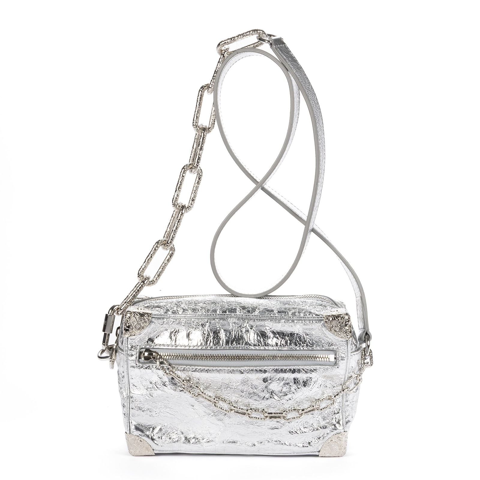 Louis Vuitton Ltd Ed Mini Soft Trunk Crushed Metallic Silver Metalliccalfskin