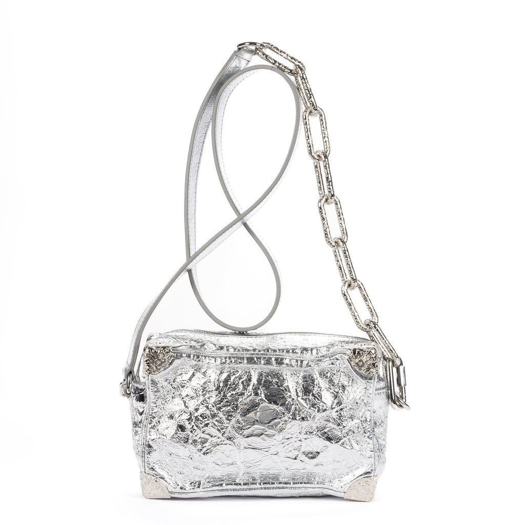 Louis Vuitton Ltd Ed Mini Soft Trunk Crushed Metallic Silver Metalliccalfskin — view 5