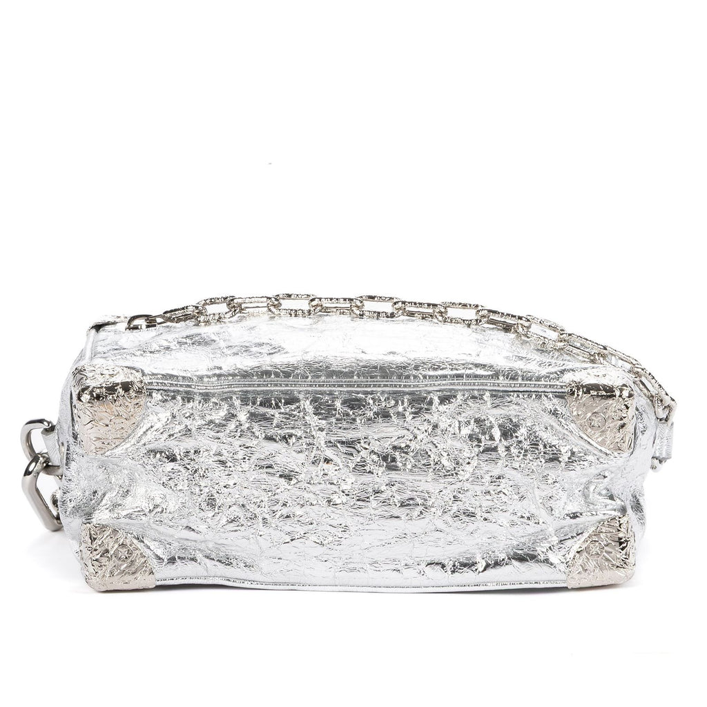 Louis Vuitton Ltd Ed Mini Soft Trunk Crushed Metallic Silver Metalliccalfskin — view 6