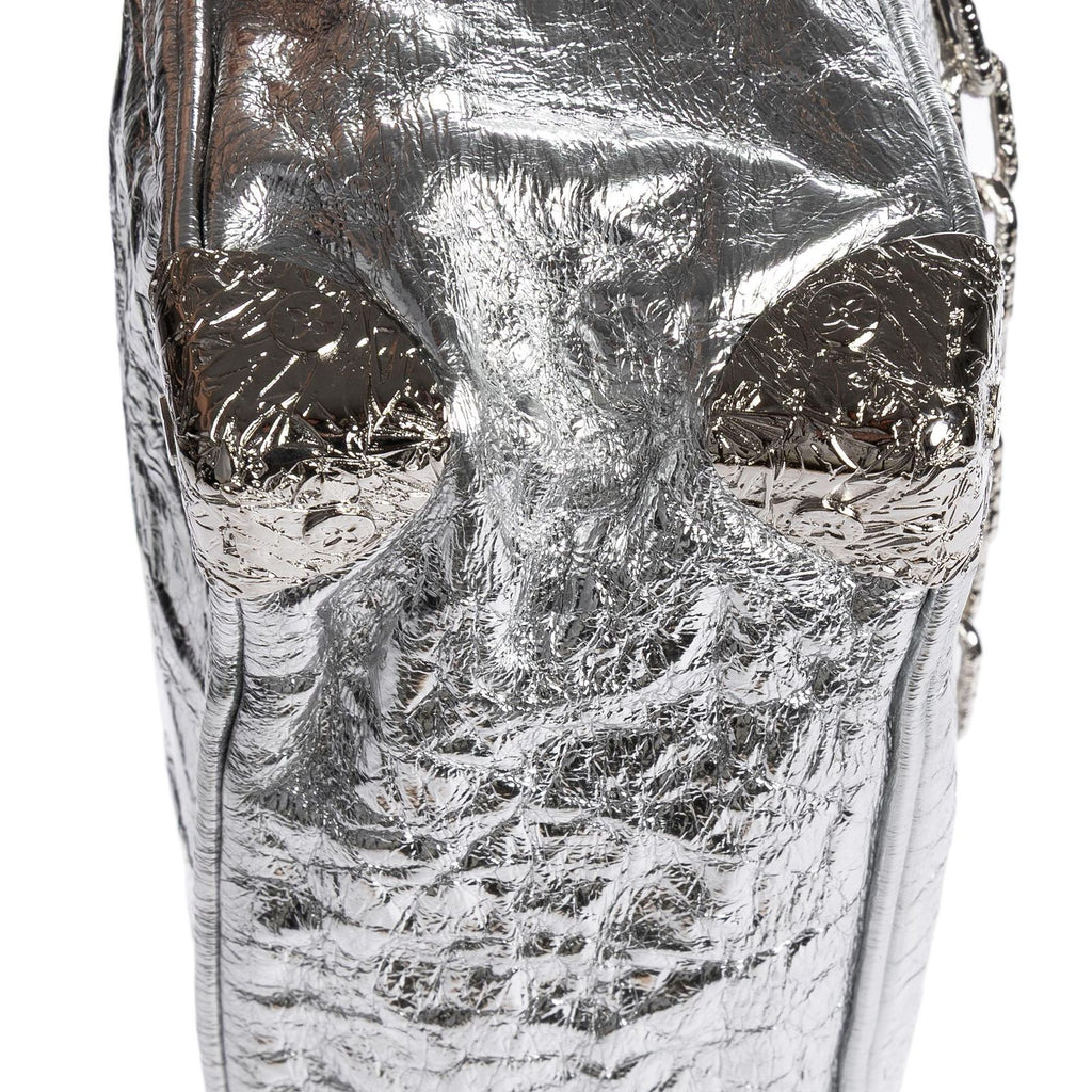 Louis Vuitton Ltd Ed Mini Soft Trunk Crushed Metallic Silver Metalliccalfskin — view 7