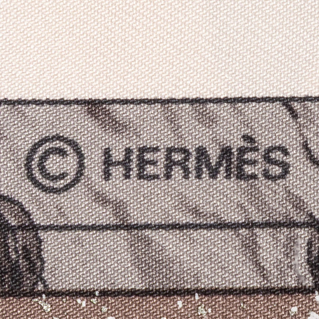 Hermes Scarf Light Pink Orange Gray 100% Twillsilk — view 4