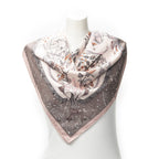Hermes Scarf Light Pink Orange Gray 100% Twillsilk