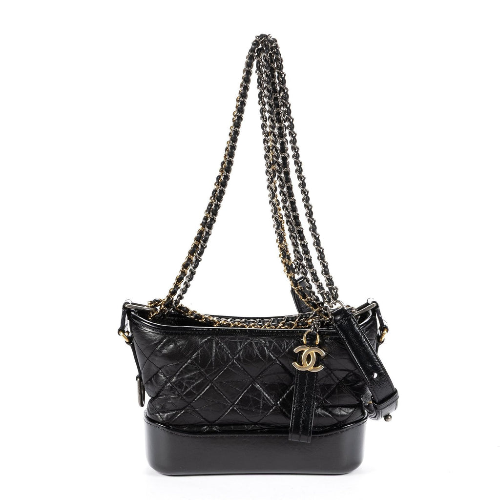 Chanel Gabrielle Hobo Black Quilted Lambskin Leather