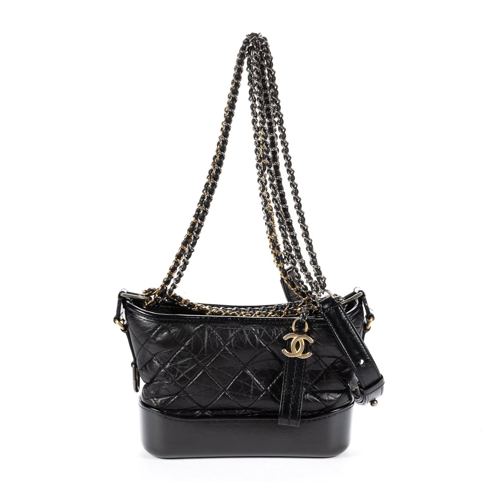Chanel Gabrielle Hobo Black Quilted Lambskin Leather