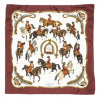 Hermes Scarf Ivory Brown 100% Twillsilk — view 2