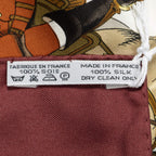 Hermes Scarf Ivory Brown 100% Twillsilk — view 5