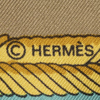 Hermes Scarf Yellow Brown 100% Twillsilk — view 4