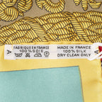 Hermes Scarf Yellow Brown 100% Twillsilk — view 5