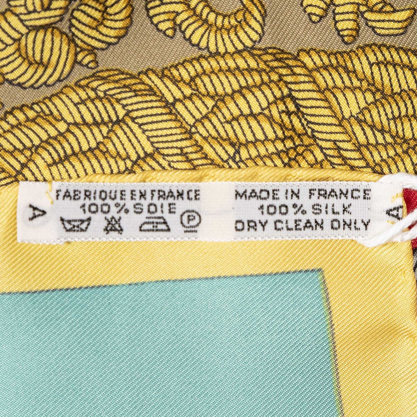 Hermes Scarf Yellow Brown 100% Twillsilk — view 5