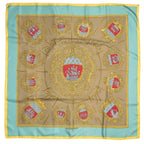 Hermes Scarf Yellow Brown 100% Twillsilk — view 2