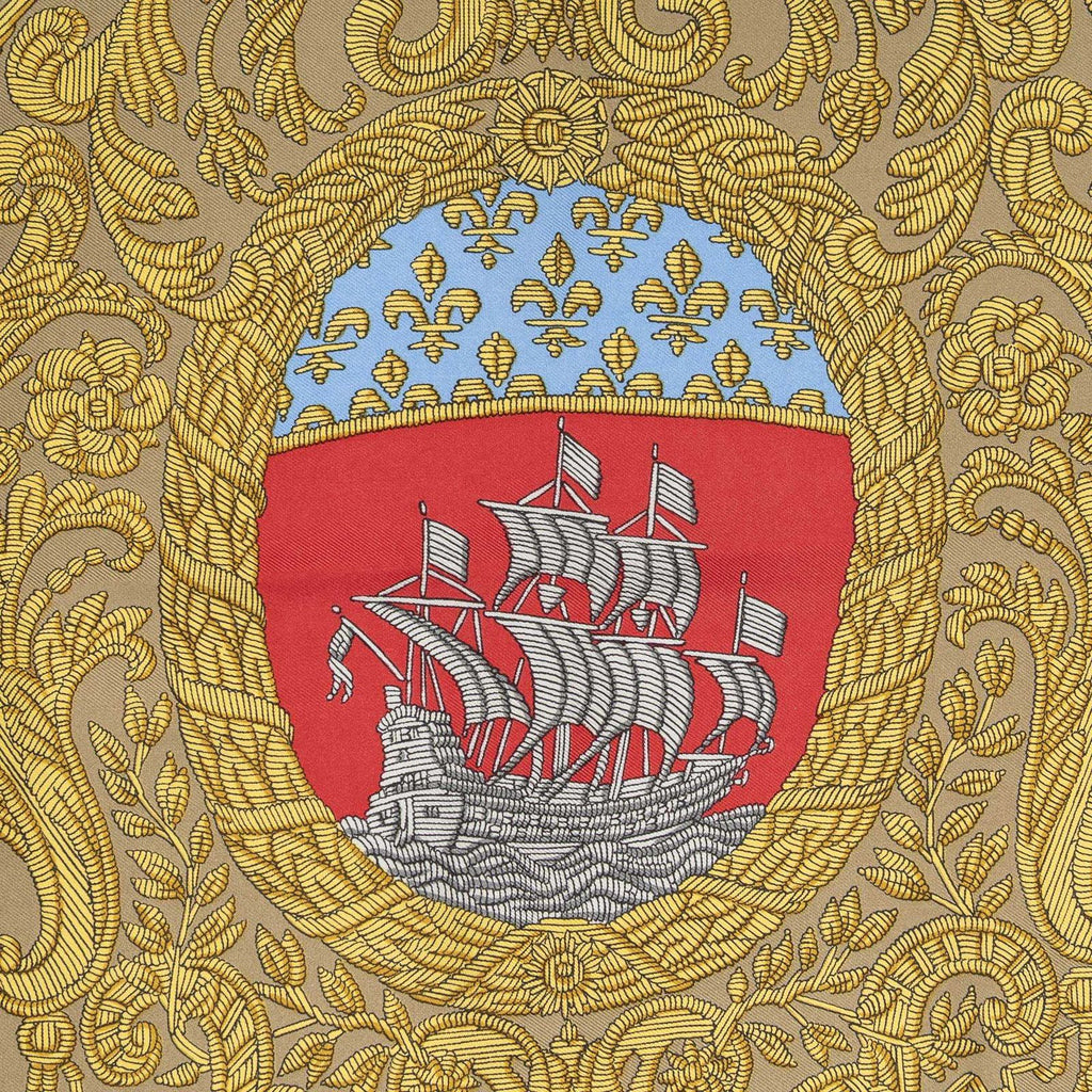 Hermes Scarf Yellow Brown 100% Twillsilk — view 3