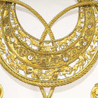 Hermes Scarf Navy Gold White Silk — view 3