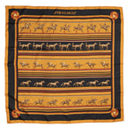 Hermes Scarf Orange Black 100% Twillsilk — view 2