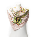 Hermes Scarf Light Pink Green Yellow 100% Jacquardsilk