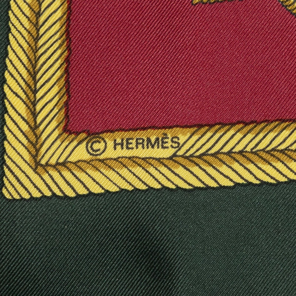 Hermes Scarf Red Yellow Green 100% Twillsilk — view 4