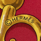 Hermes Scarf Red White 100% Twillsilk — view 4