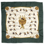 Hermes Scarf Green Beige 100% Twillsilk — view 2