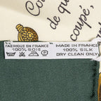 Hermes Scarf Green Beige 100% Twillsilk — view 5