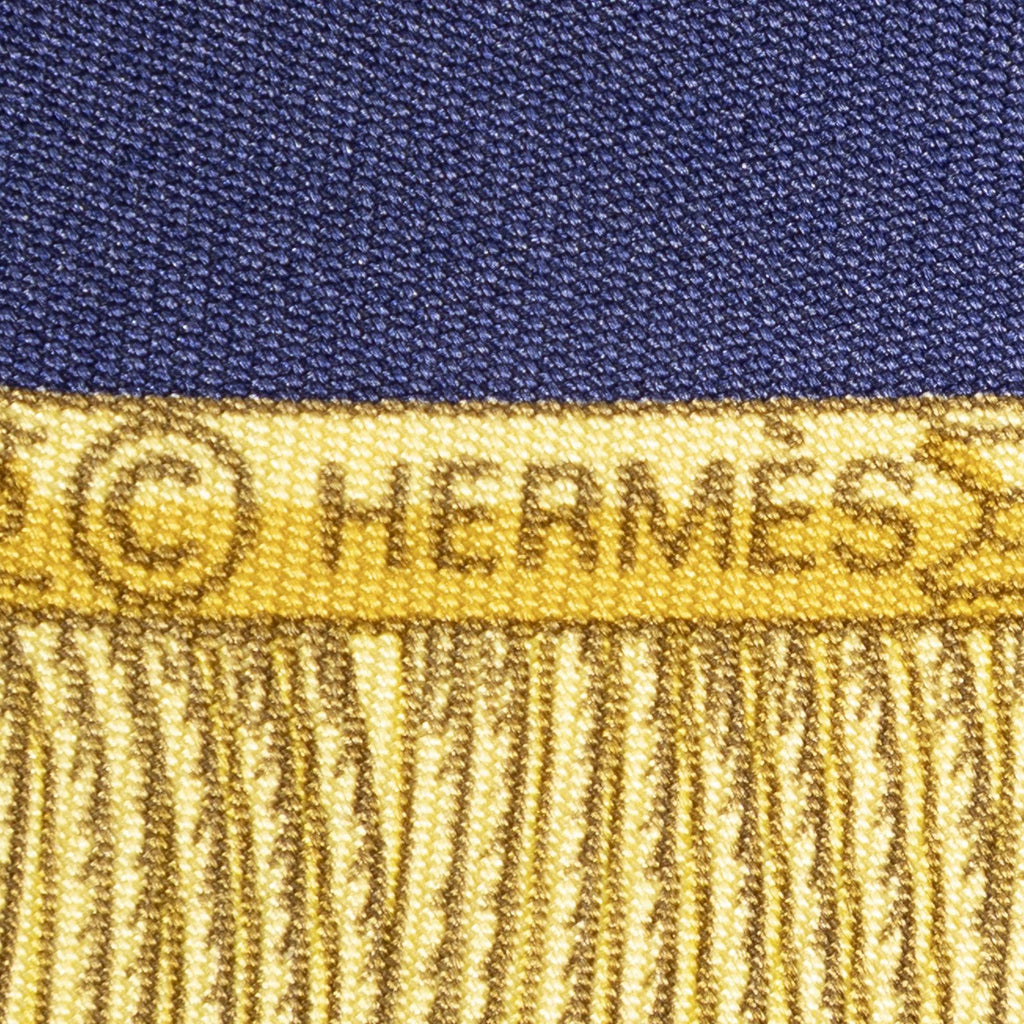 Hermes Scarf Navy Gold Red Silk — view 4