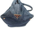Prada Largecanapa Tote Blue Denim Canapa — view 7