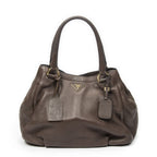 Prada Side Zip Tote Brown