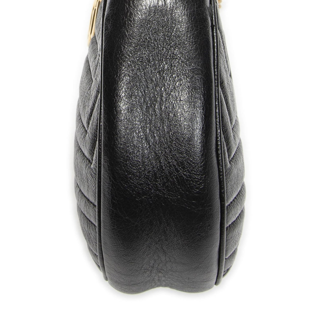 Gucci Small GG Marmont Chain Cross Bodyblack Matelasse Chezblanc Leather — view 8