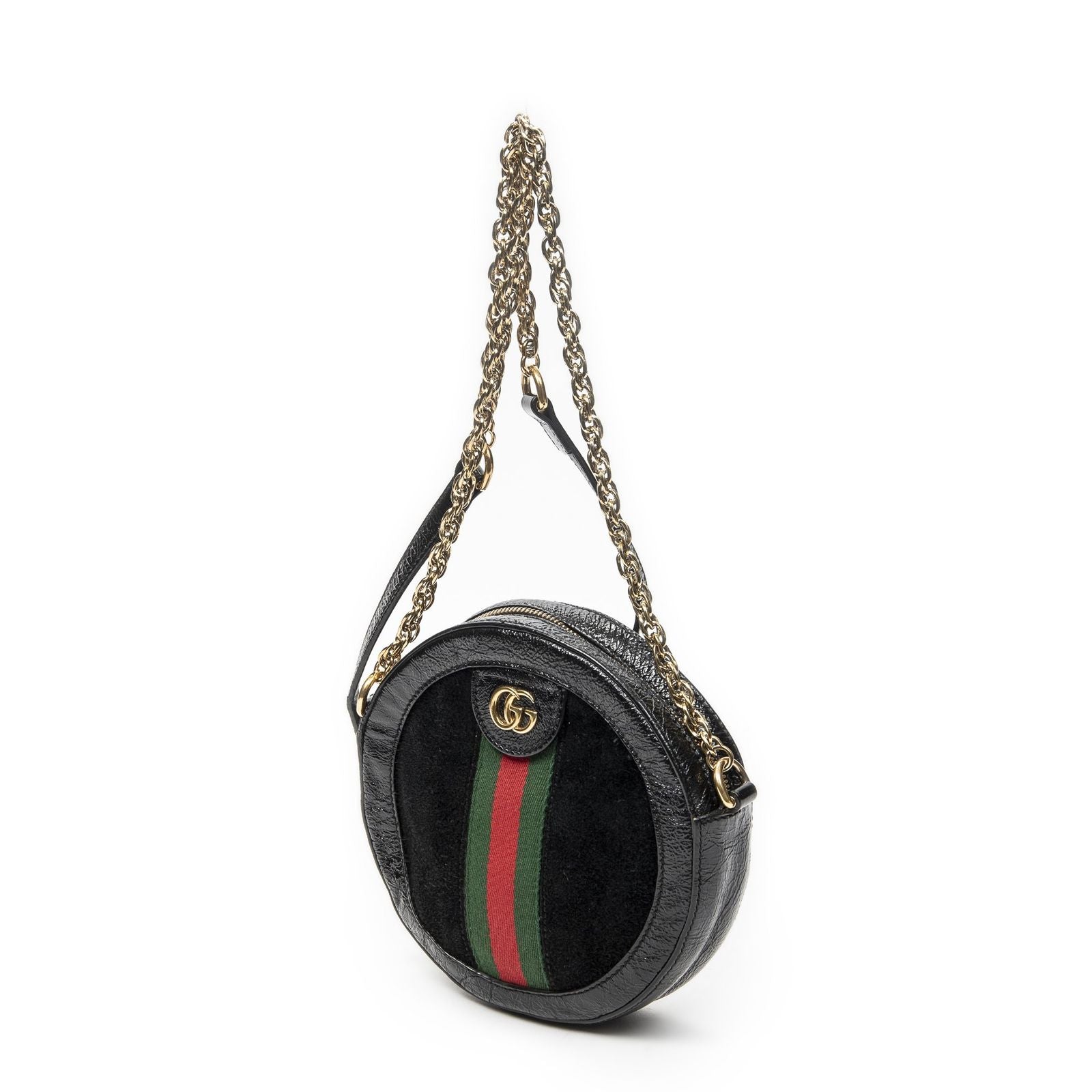 Gucci Mini Web Ophidia Cross Bodyblack Suede Leather Crossbody — view 2
