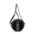 Gucci Mini Web Ophidia Cross Bodyblack Suede Leather Crossbody