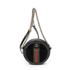 Gucci Mini Web Ophidia Cross Bodyblack Suede Leather Crossbody