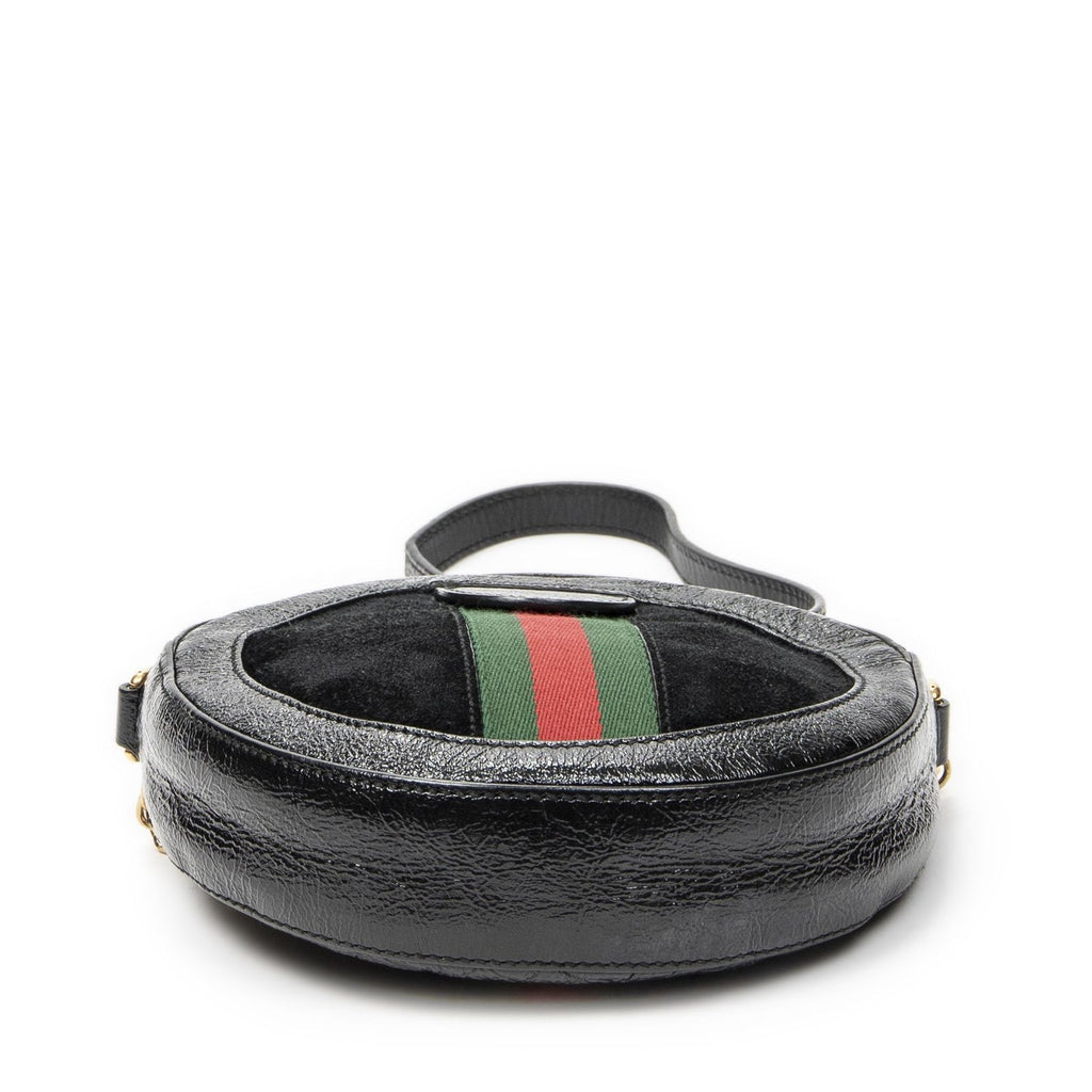 Gucci Mini Web Ophidia Cross Bodyblack Suede Leather Crossbody — view 6