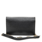 Gucci Interlocking Chain Walletblack Calfskin Leather Shoulder — view 5