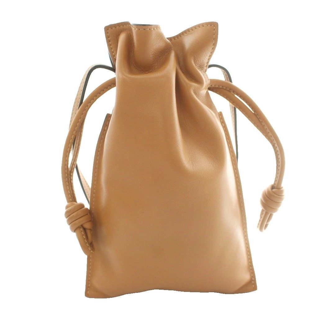 Loewe Anagram Flamenco Pocket Shoulder Bag Drawstring Leather One Color Brown SS — view 2
