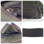 Prada Tessuto Trianglelogo Plate Khaki Silver Nylon Shoulder Bag Pochette — view 5