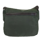 Prada Tessuto Trianglelogo Plate Khaki Silver Nylon Shoulder Bag Pochette — view 2