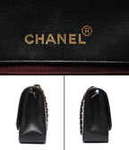 Chanel Chain Shoulder Bag Gold Quilted Lambskin Diana Flap 25 — view 4
