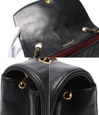 Chanel Chain Shoulder Bag Gold Quilted Lambskin Diana Flap 25 — view 9