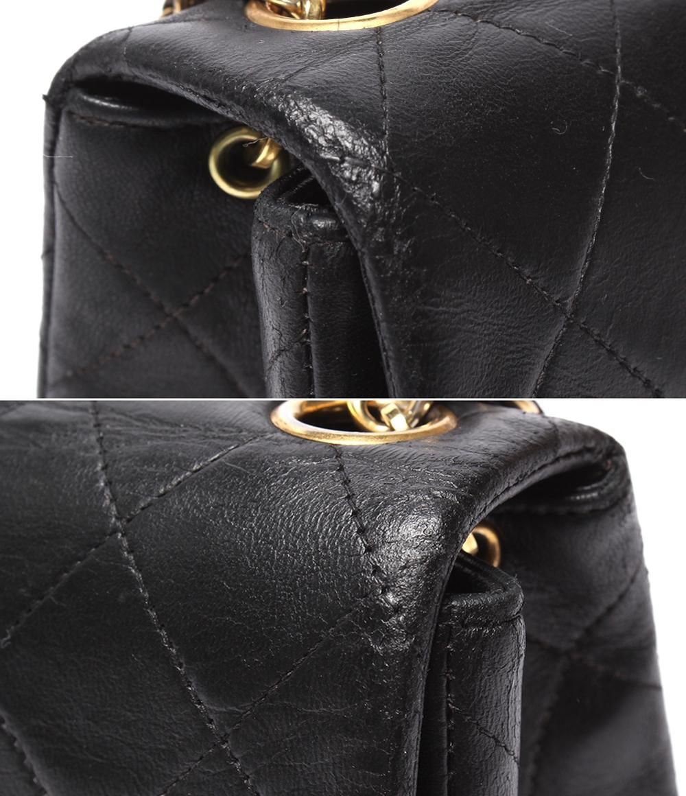 Chanel Chain Shoulder Bag Gold Lambskin Single Flap Mini Quilted — view 7