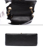 Chanel Chain Shoulder Bag Gold Lambskin Single Flap Mini Quilted — view 3